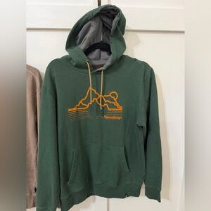 Alpine Design Forest Hoodie with Sunset Graphic